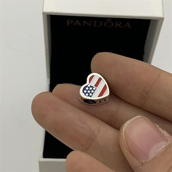 ✨🔥Pandora Colombia American Flag Exclusive Heart Charm - Picture 7 of 8